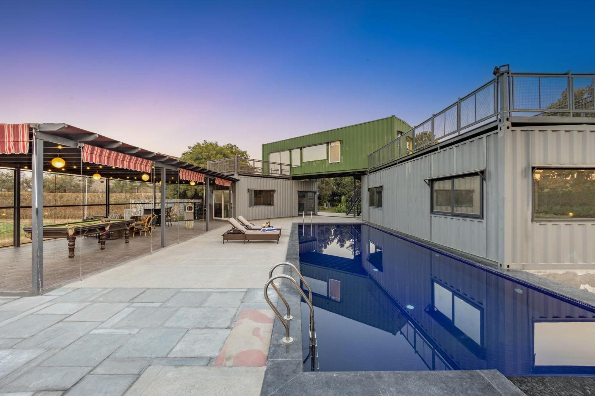 Elivaas Hidden Oasis 4Bhk With Pool, Mud House & Container House Villa Dhauj ภายนอก รูปภาพ