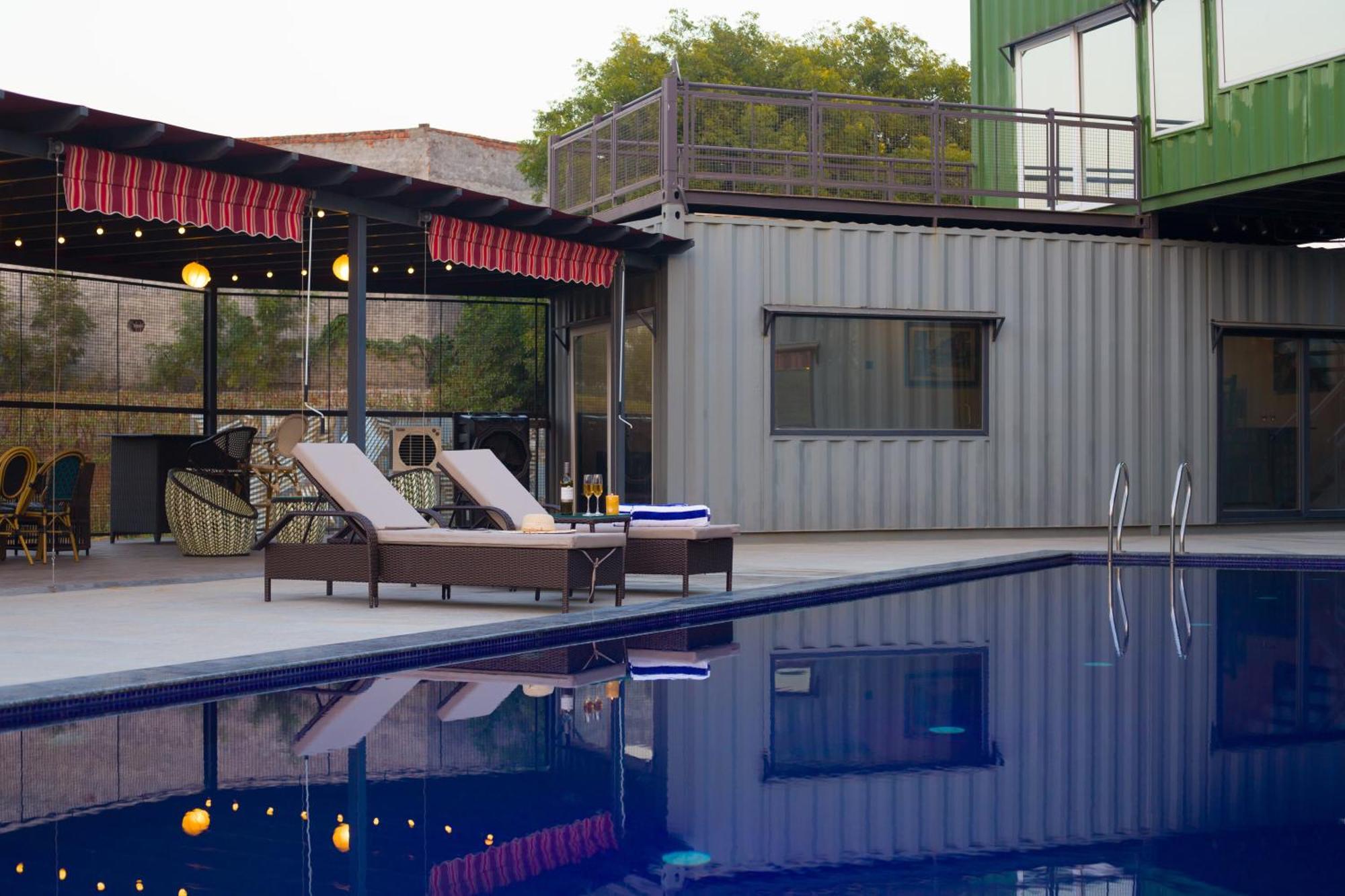 Elivaas Hidden Oasis 4Bhk With Pool, Mud House & Container House Villa Dhauj ภายนอก รูปภาพ