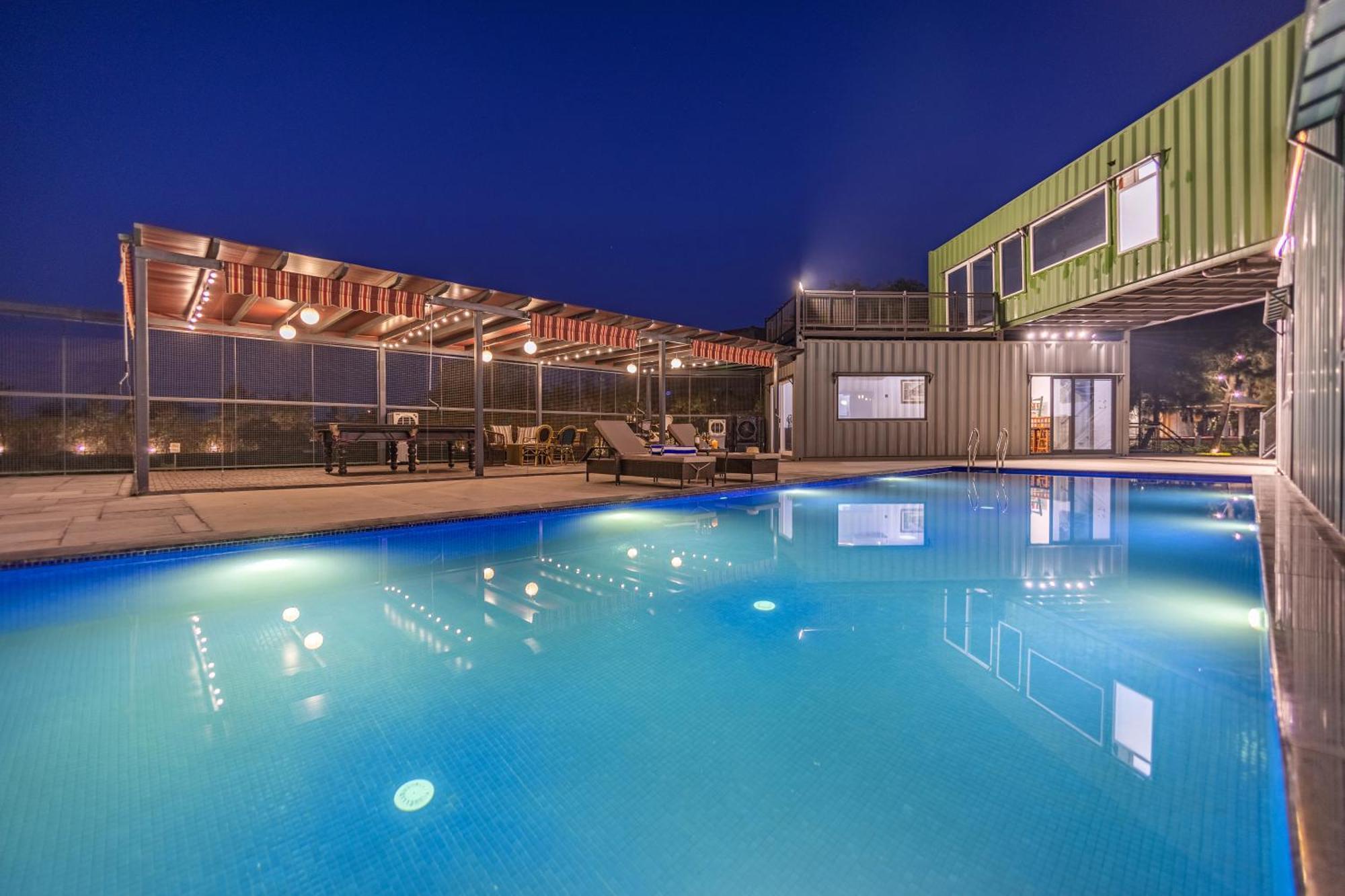 Elivaas Hidden Oasis 4Bhk With Pool, Mud House & Container House Villa Dhauj ภายนอก รูปภาพ