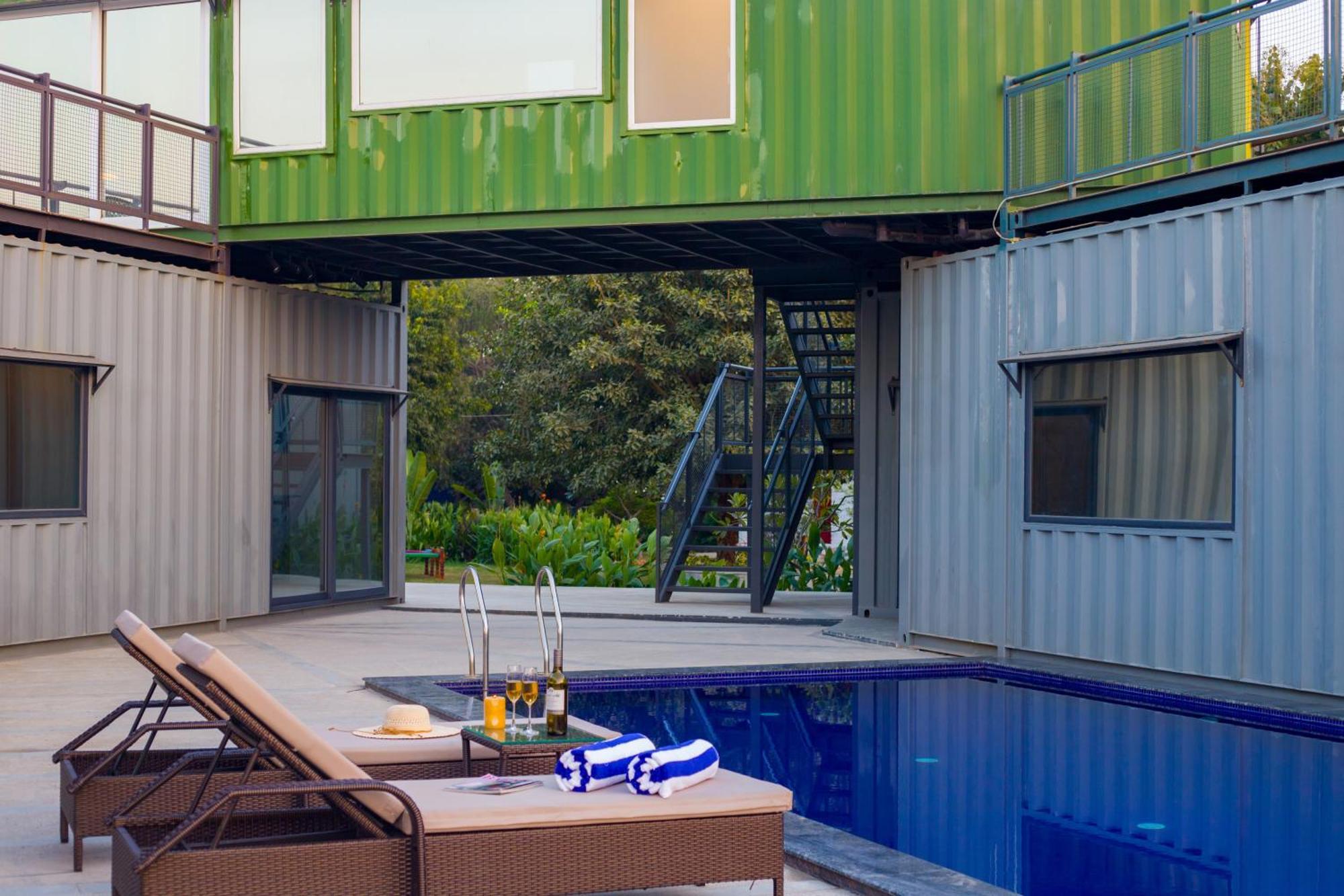 Elivaas Hidden Oasis 4Bhk With Pool, Mud House & Container House Villa Dhauj ภายนอก รูปภาพ