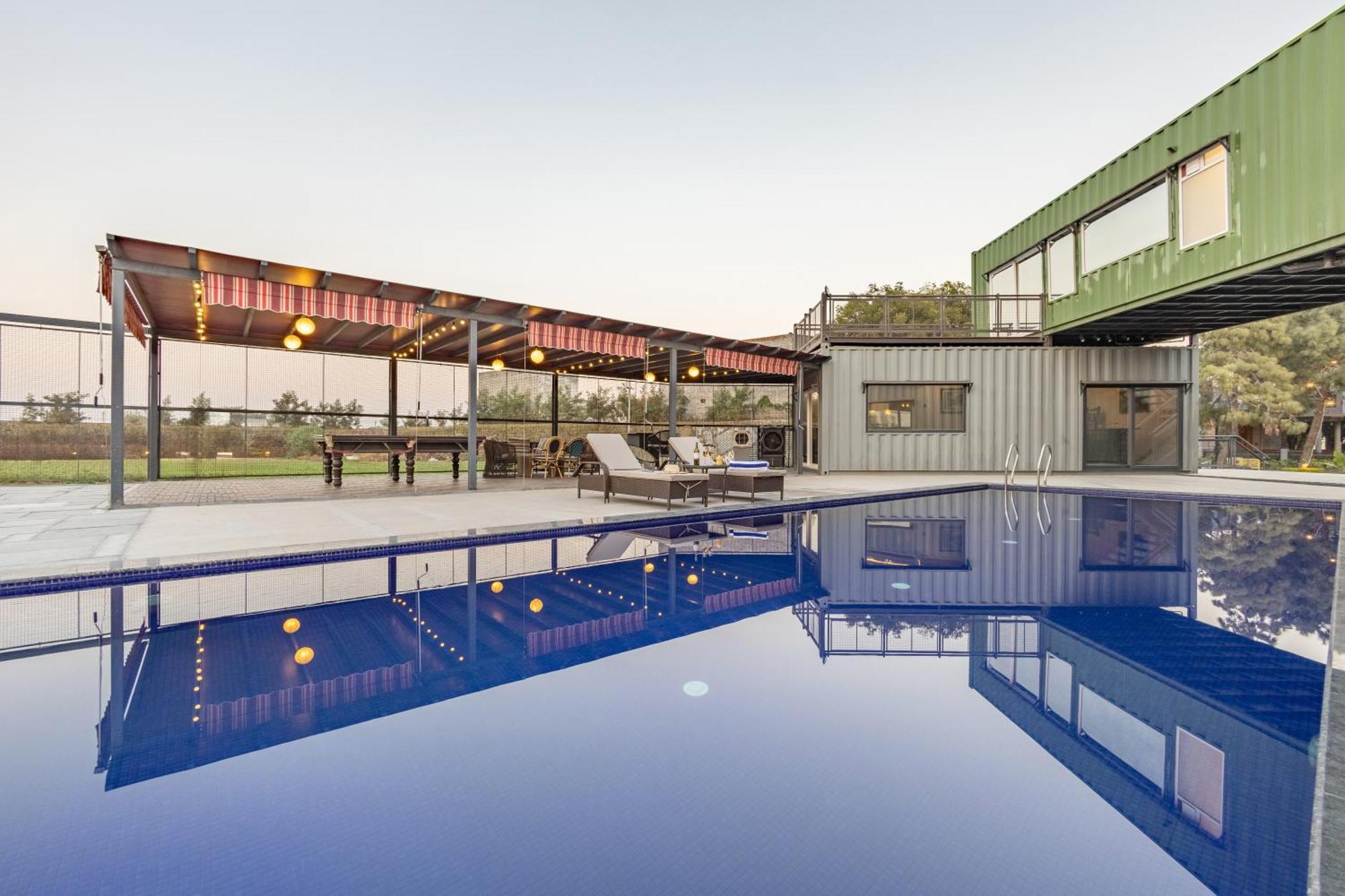 Elivaas Hidden Oasis 4Bhk With Pool, Mud House & Container House Villa Dhauj ภายนอก รูปภาพ